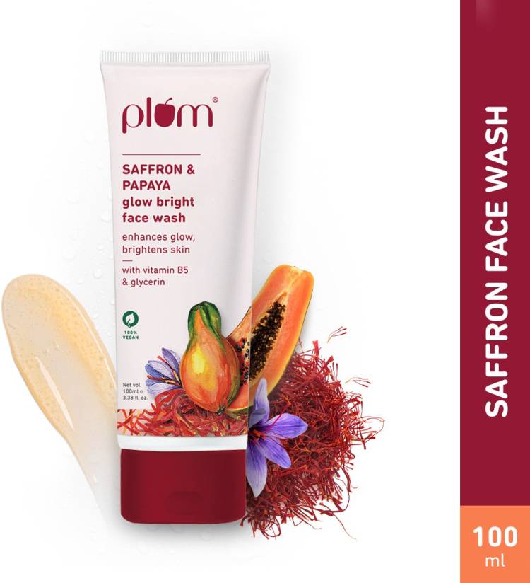 Plum Saffron & Papaya Glow Bright  | Enhances Glow & Brightens Skin Face Wash Price in India