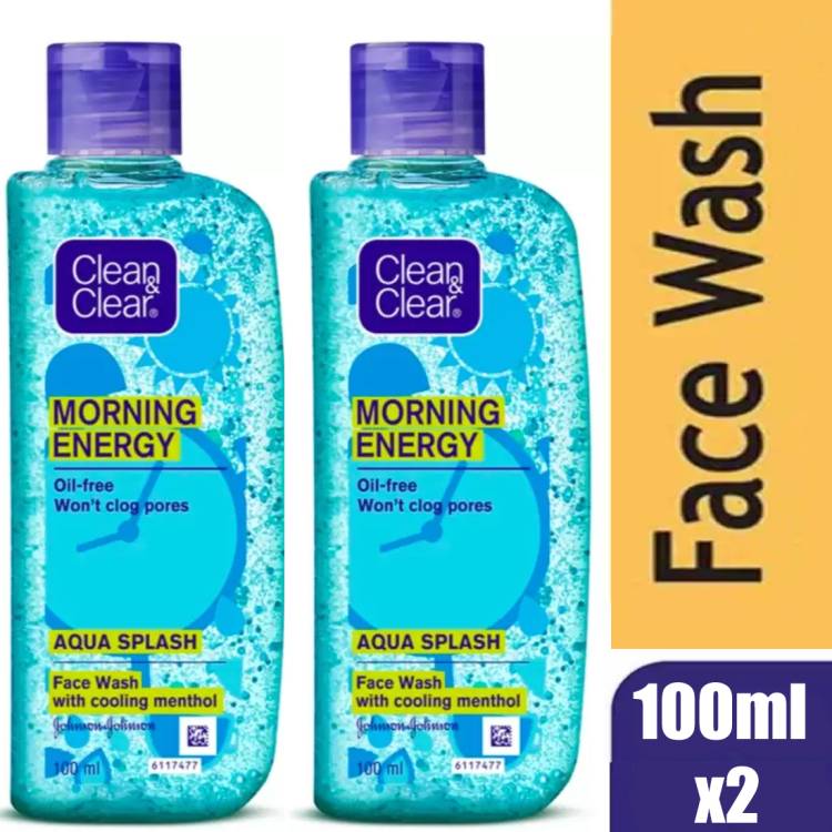 Clean & Clear Morning Energy FaceWash For Oil Free-Aqua Splash @2x100ml Face Wash Price in India