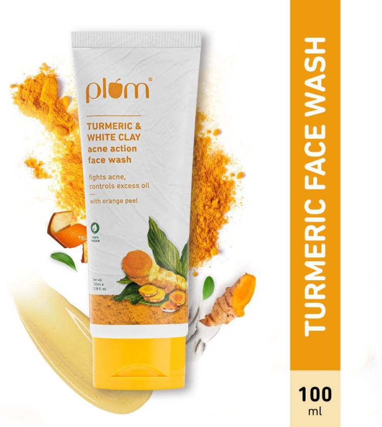 Plum Turmeric & White Clay Acne Action  | Fights Acne & Controls Excess Oil Face Wash Price in India