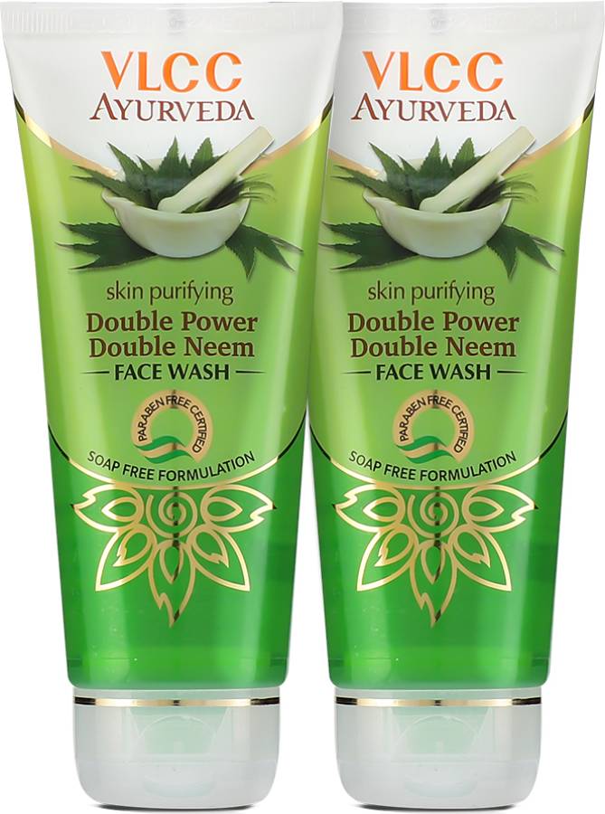 VLCC AYURVEDA SKIN PURIFYING DOUBLE POWER DOUBLE NEEM FACE WASH PACK OF 2 (100MLX2) Face Wash Price in India
