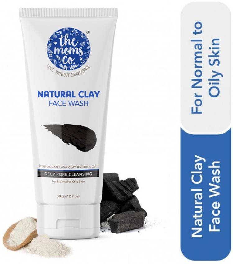 The Moms Co. Natural Clay Facewash |Natural Detox with Moroccan Clay,Charcoal & Multani Mitti Face Wash Price in India