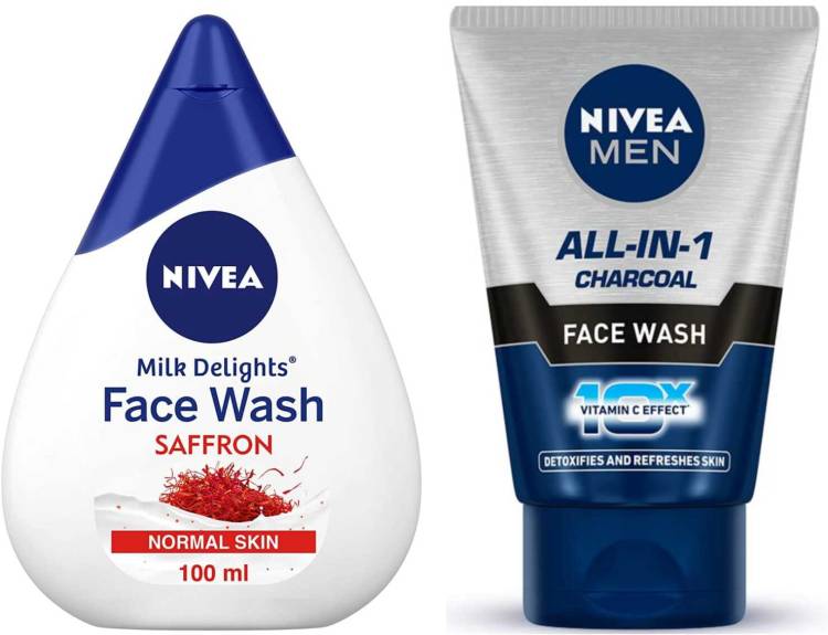 NIVEA All In One FW and MD saffron FW 100ml set of 2 Face Wash Price in India
