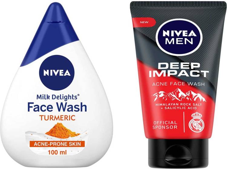 NIVEA DI Acne FW and MD Turmeric FW 100ml Face Wash Price in India