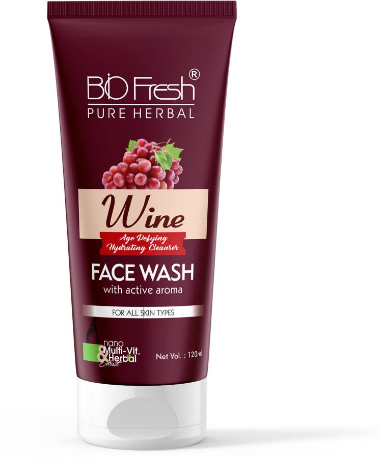 Biofresh Pure Herbal Wine Face wash for Nourishing & Hydrating Face Wash Price in India