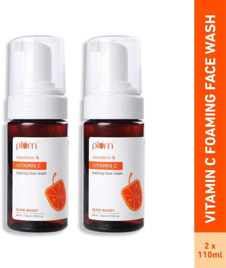 Plum Mandarin & Vitamin C Foaming  -Pack of 2 Face Wash Price in India