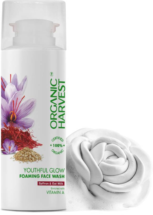 Organic Harvest Youth Glow Saffron & Oat Milk Foaming , Banish Skin Woes Face Wash Price in India