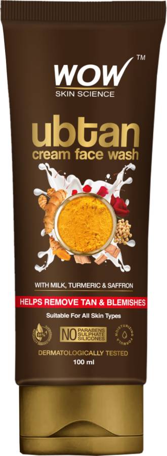 WOW SKIN SCIENCE Ubtan Creamy  for All Skin Types With Turmeric & Saffron|For Tan Removal and Glowing Skin Face Wash Price in India
