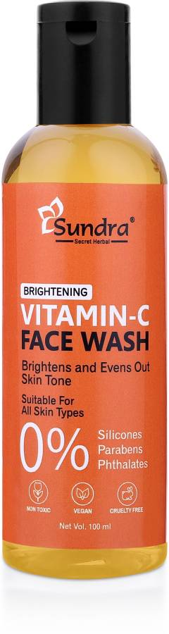 Sundra Secret Herbal Brightening Vitamin C Facewash | Brightens & Evens Out Skin Tones | Suitable For All Skin Types Face Wash Price in India