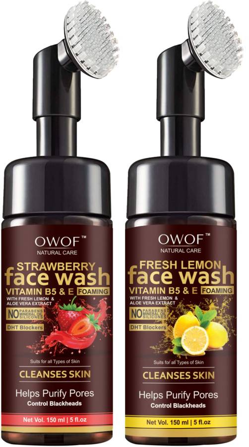 OWOF FOAMING FACE WASH STRAWBERRY & LEMON WITH VITAMIN B5 & E Face Wash Price in India