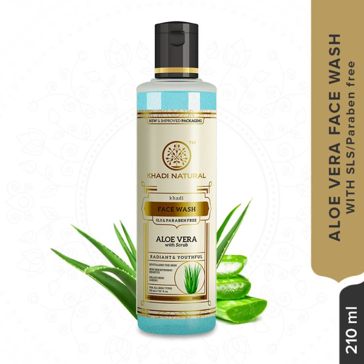 KHADI NATURAL Aloevera With Scrub  Sls & Paraben Free for Revitalizes The Skin Face Wash Price in India