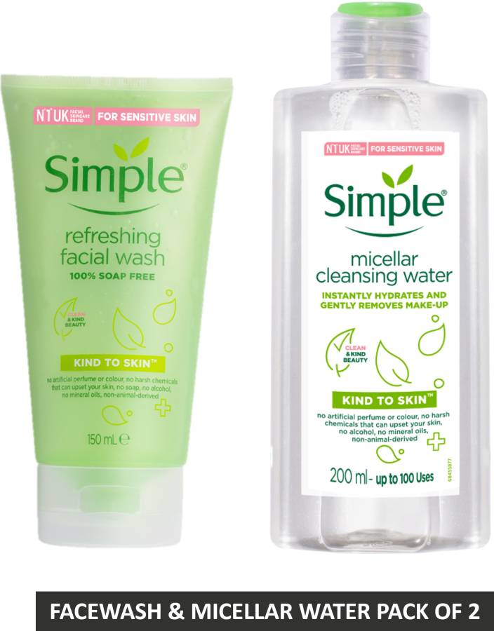Simple Kind to Skin Refreshing Facial Wash and Micellar Cleansing Water Face Wash Price in India