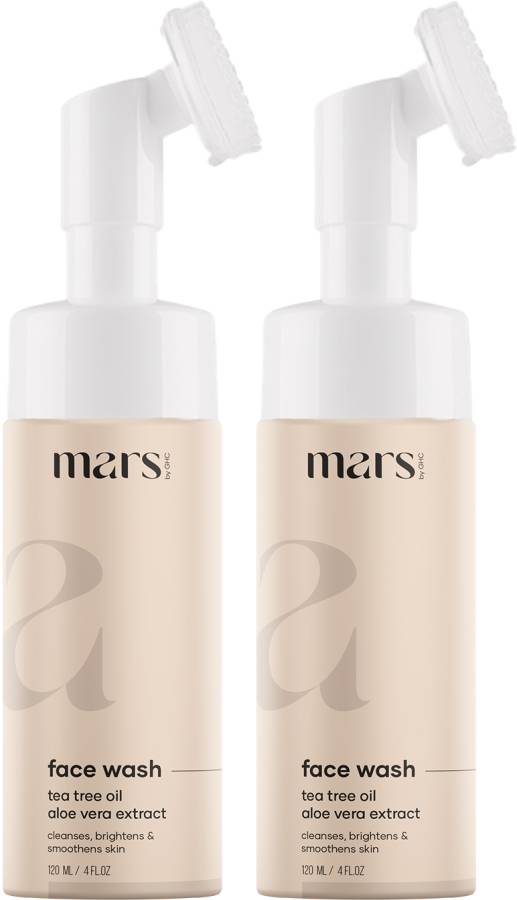 mars by GHC Foaming  With Built-in Brush, Tea Tree, Aloe Vera, Vitamin C-No Paraben Face Wash Price in India
