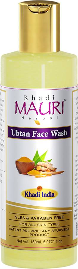 Khadi Mauri Herbal Ubtan , Ayurvedic Skin Healer & Anti Pigmentation, SLES & Paraben Free - Enriched with Turmeric & Sandal, Yellow, 210 ml Face Wash Price in India