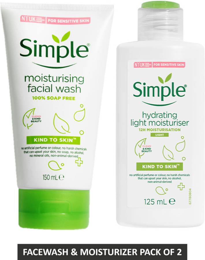 Simple Kind to Skin Moisturizing Facial Wash and Hydrating Light Moisturizer Face Wash Price in India