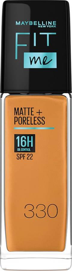 MAYBELLINE NEW YORK Fit Me Matte+Poreless Liquid Foundation (With Pump & SPF 22), 330 Toffee Foundation Price in India