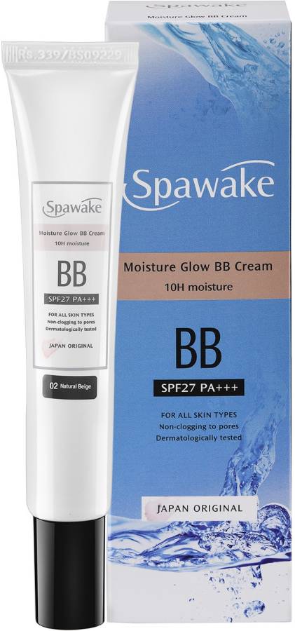 Spawake Moisture Glow BB Cream 02 Natural Beige with SPF27/PA+++,All Skin Types,30g Foundation Price in India
