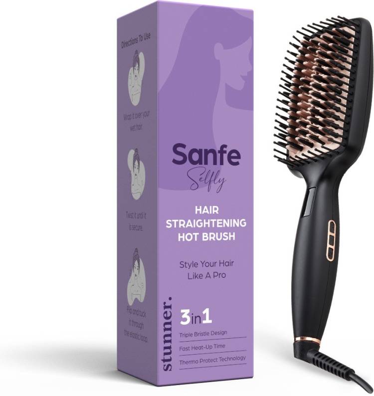 Sanfe Selfly Stunner Hair Straightening Hot Brush HRBGFQUARQYG6Q9X Hair Straightener Brush Price in India