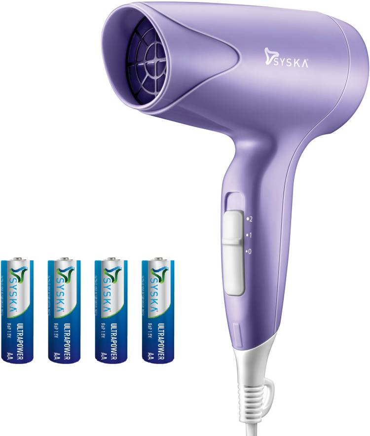 Syska HD1600 & 4 AA Battery Free with Hair Dryer Price in India