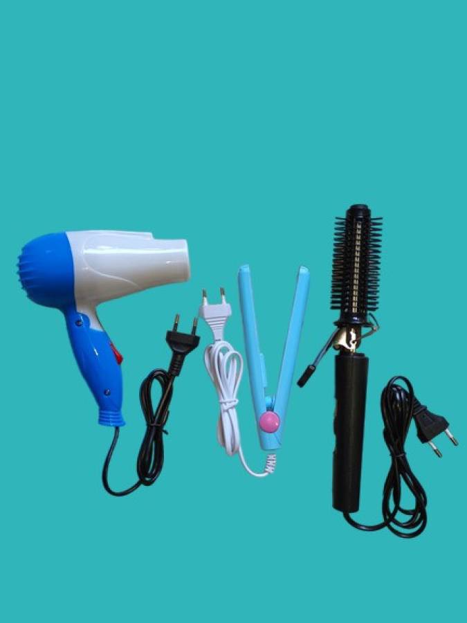 WILLA PACK OF NEW COMBO NV 471 CURLER WITH NV1290 HAIR DRYER AND MINI STRAIGHTENER Hair Dryer Price in India