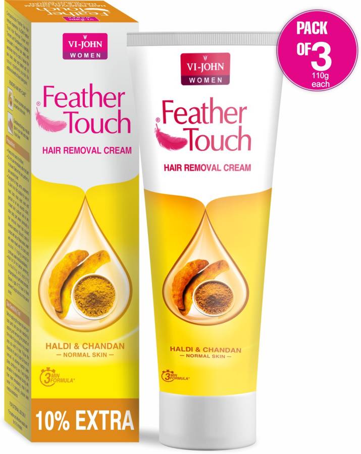 VI-JOHN FEATHER TOUCH HAIR REMOVAL HALDI CHANDAN 110 GM PACK OF 3 (330g) Cream Price in India