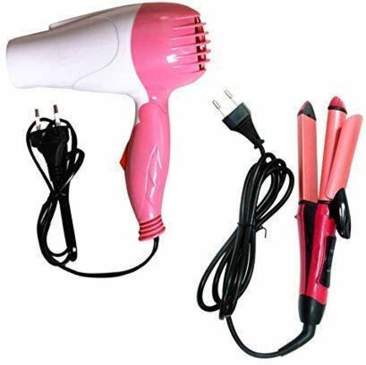 Hongxin NHC-2009 , Nova 2 in 1 Hair Beauty Set Straightener and Curler & Hair Dryer Combo set Hair Styler Price in India