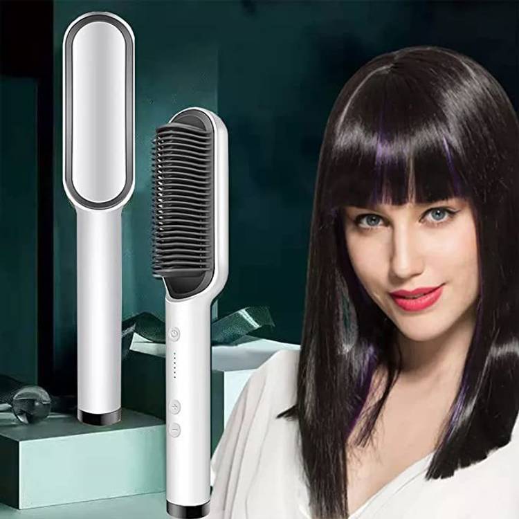 Trendzo Hair Straightener Brush Hair Styler, Straightener machine Brush PTC Heating Electric Hair Straightener Hair Straightener Brush Price in India