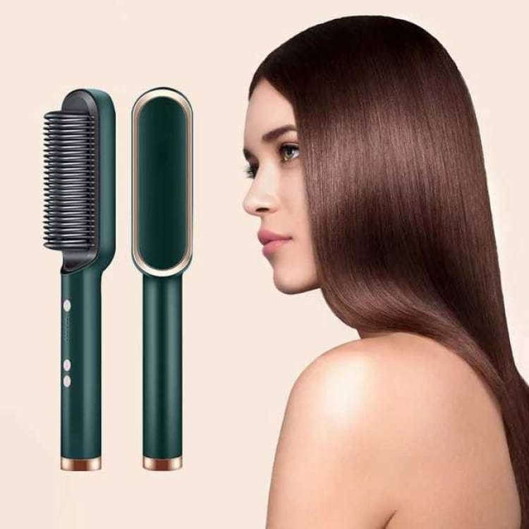 TRIMMO ® Brush Hair | Comb Straighteners Curling Anti-perm Straight Hair Professional Hair Straightener | Tourmaline Ceramic Hair Curler Hair Straightener Brush Price in India