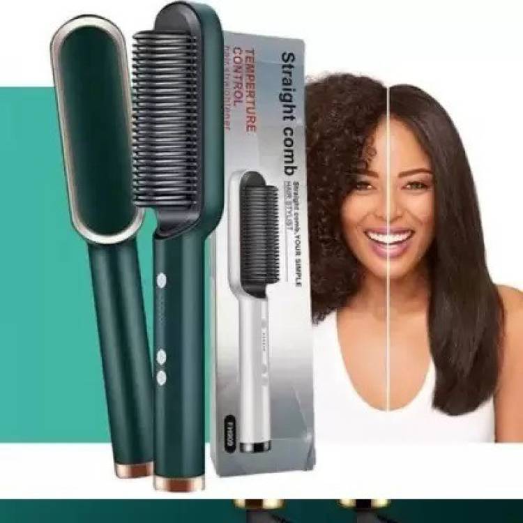 EKAMGLOBAL Professional Hair Straightener Comb Women & Men, Fast Heating, Anti-Scald, Perfect for Professional Salon, Home, Travel Hair Straightener Brush Price in India