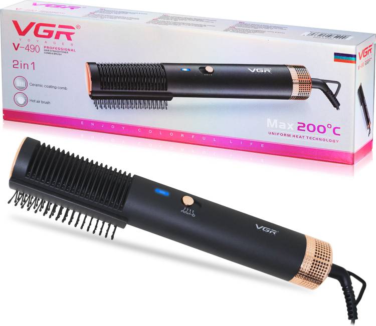 VGR Professional 2 in 1 Hair Straightener Comb & Brush V-490 Hair Straightener Brush Price in India