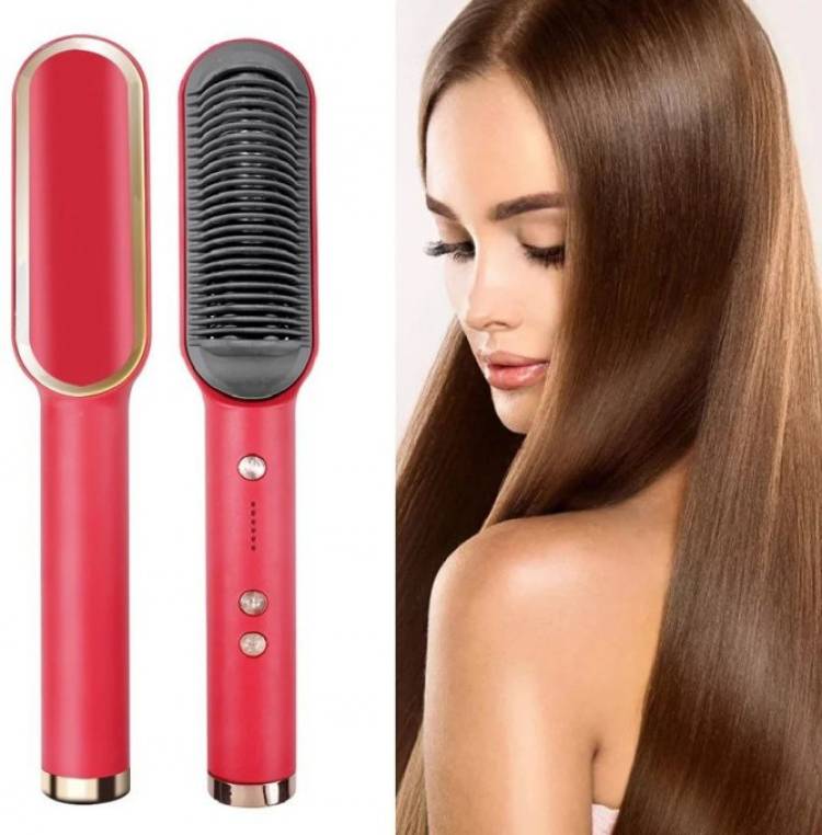 Nimiz Hair Straightener Comb BrushFor Men,Women, Hair Straightening and Smoothing Hair Hair Straightener_red Hair Straightener Brush Price in India