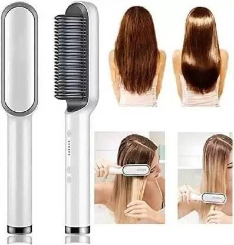 MODERNEHUB Hair Straightener Tourmaline Ceramic Hair Curler Brush Hair Comb Hair Straightener Comb for Women & Men, Hair Styler, Straightener machine Brush Hair Straightener Price in India