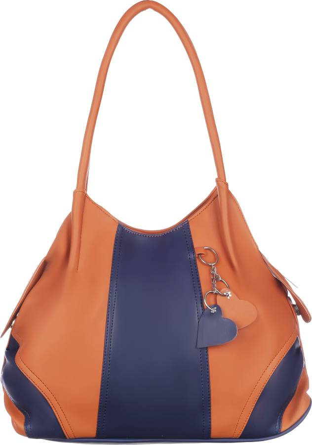 Women Tan, Blue Shoulder Bag Price in India