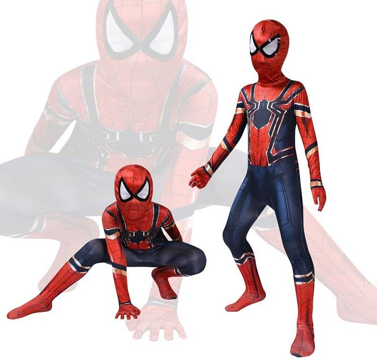 PALAY Spiderman Dress Costume for Kids, 3D Prints Spider Man Costume Set