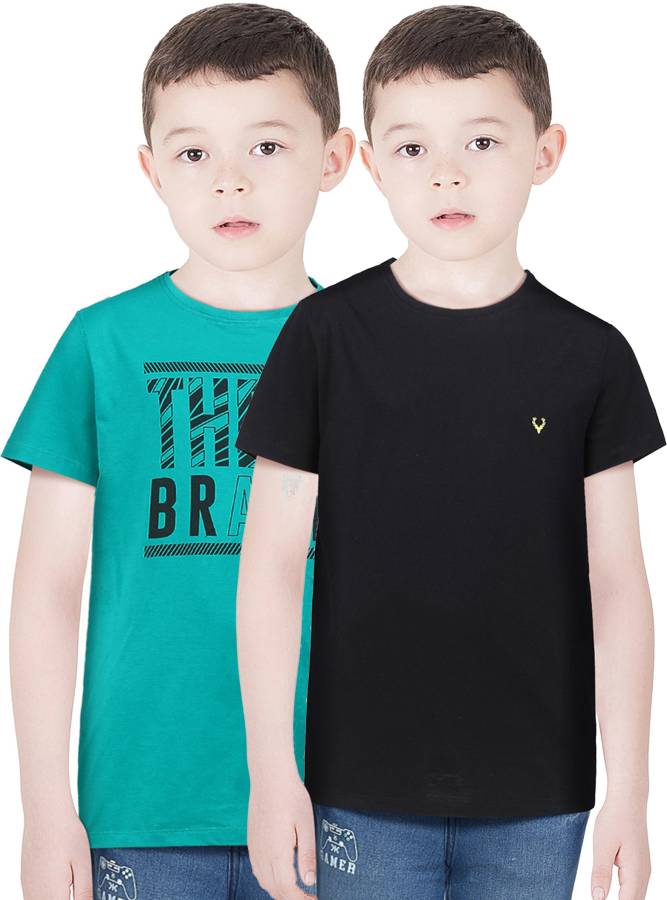 Boys Typography Pure Cotton T Shirt Price in India