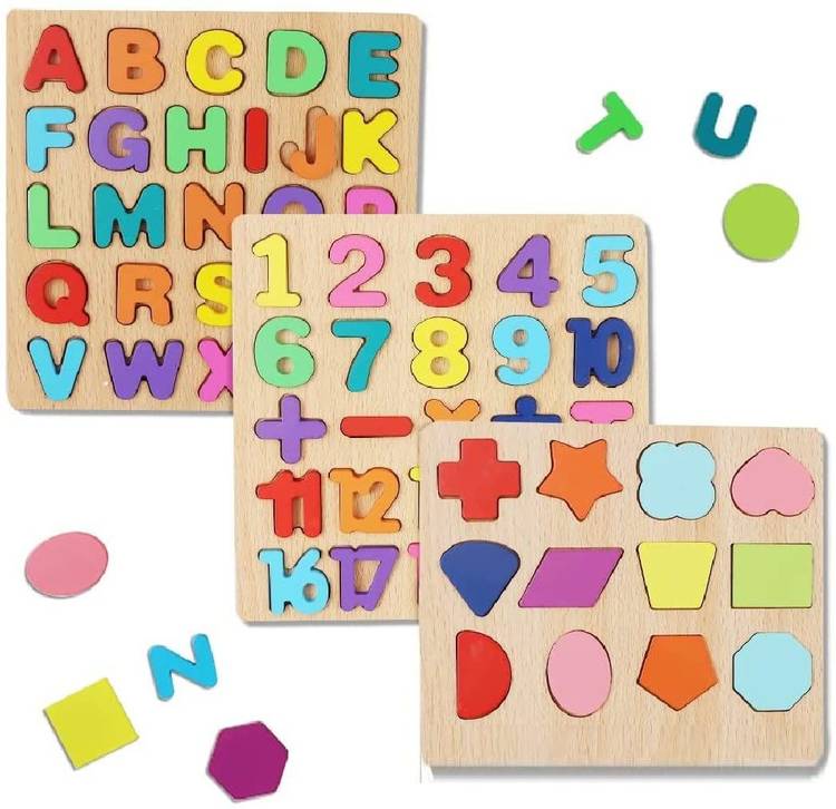 Chocozone Learning Board for Kids, Alphabets, Numbers & Shapes Puzzle Toys for 2 Years Old