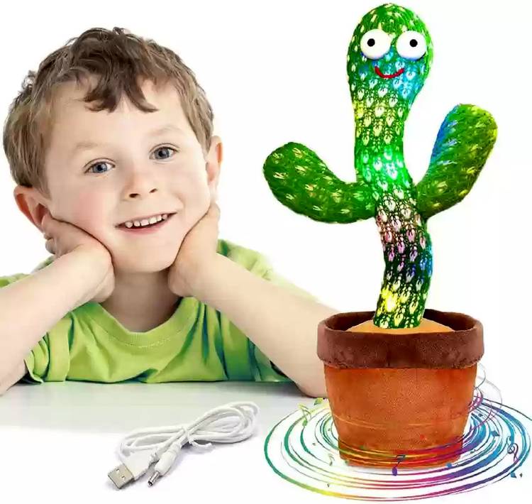 Unikn Talking Dancing Cactus Plush Toy - Voice Recording, Repeats Speech & Plays