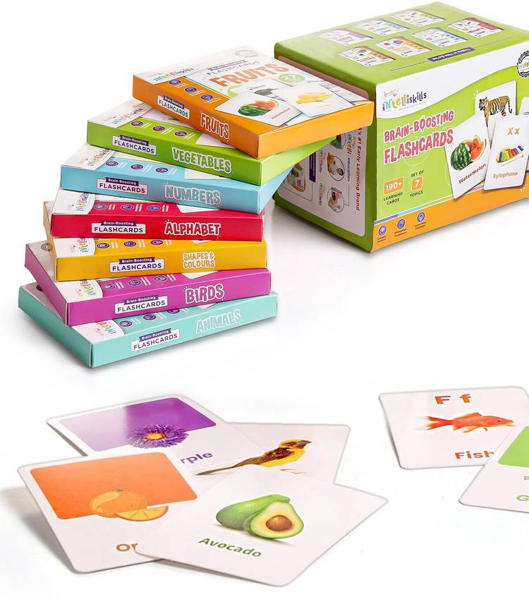 Intelliskills Premium Early Learning 7 in 1 Flash Cards for Kids