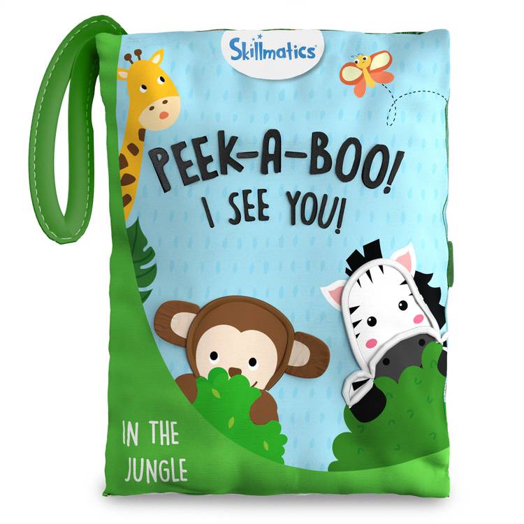 Skillmatics Peek-A-Boo Jungle Book - Soft Cloth Book for Kids, Gifts for Ages 6 Months & Up