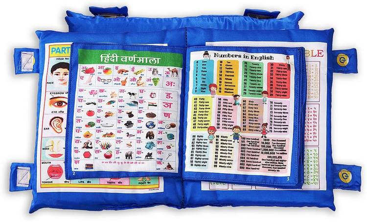 Hasper Tex Kid's Learning Cushion Book with English Alphabets, , Animals Names (Blue)