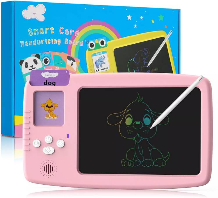 Dwiza Enterprise 2 in 1 Talking Flash Cards with Sound & 8.5" LCD Writing Tablet/Doodle Board