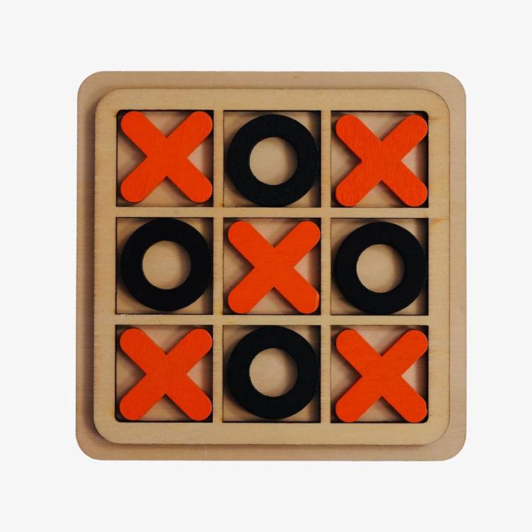 dishvy Wooden Tic Tac Toe Toy Game| Zero and Cross Game