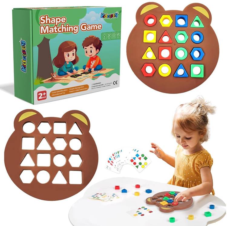 KIDOLOGY Color Shape Matching Game Sensory Educational Learning Toy for Kids Without Bell