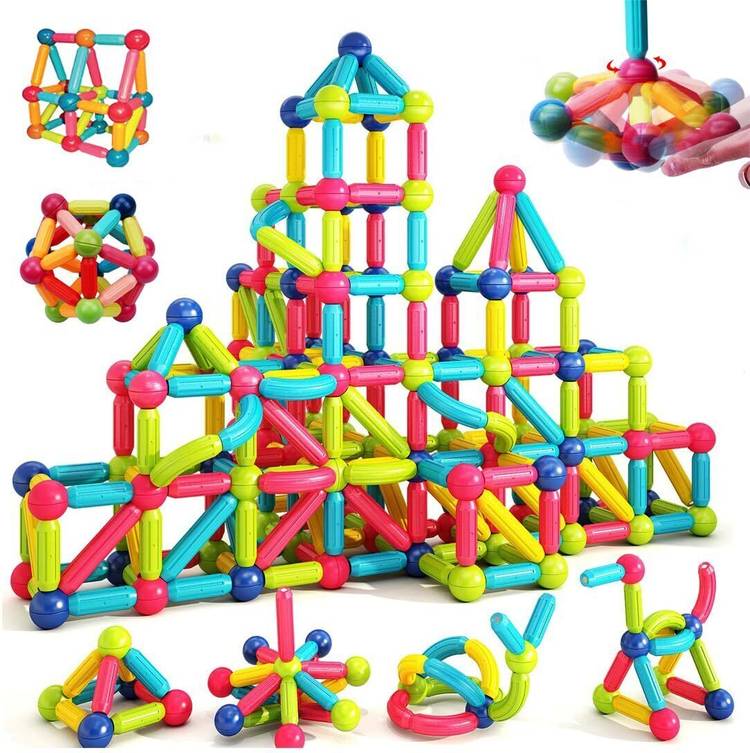 HeyKids 36 PCs Magnetic Building Stick Blocs For Kids, Activities Toys for Toddlers