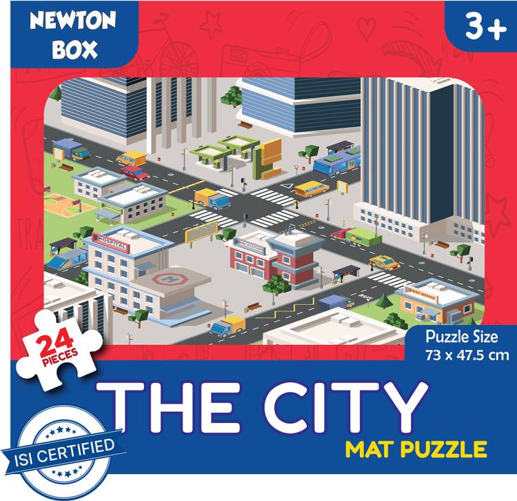 Little Olive Newton Box Floor Puzzle | Theme The City | 3 Years and above