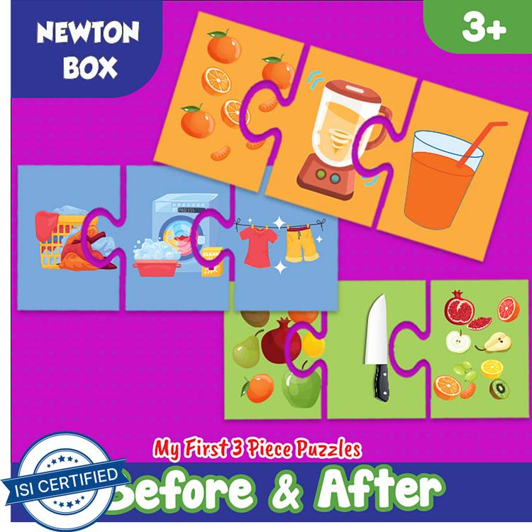 Little Olive Newton Box 3 Piece Puzzle | Theme Before & After | 3 Years and above