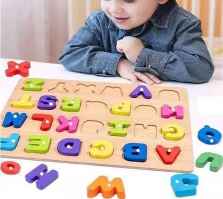 FRONY Wooden Educational Creative learning A To Z English Alphabets Board Puzzle