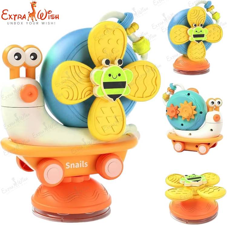 Extrawish Snail Windmill Baby Toy - Convertible Pullback Educational Activity Toy For Kids