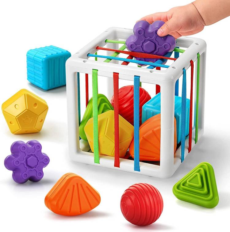 JOY MAKER Shape Sorter Baby Toys Montessori Learning, Birthday Gifts for Toddler Boy Girl