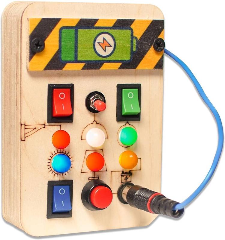 Clapstore Toys Busy Board V1.5 with LED Light,Sensory & Activity Toys for Toddlers, 1-6 years