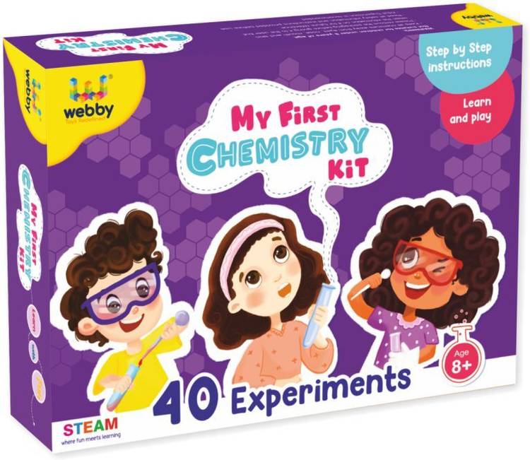 Webby DIY Chemistry Kit with 40 Experiment STEAM Learner Activity Toy for Kids Age 8+